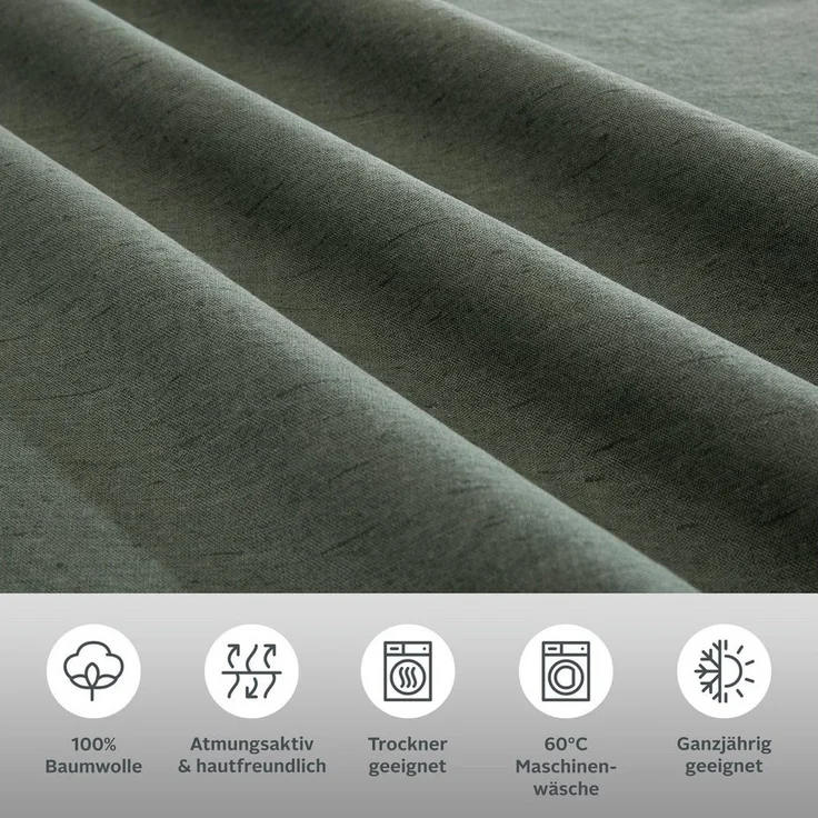 OTTO home Bettwäsche Melli, Linon, 2 teilig, Bettwäsche aus Baumwolle, Leinen-Look in Melange-Optik – Bild 2