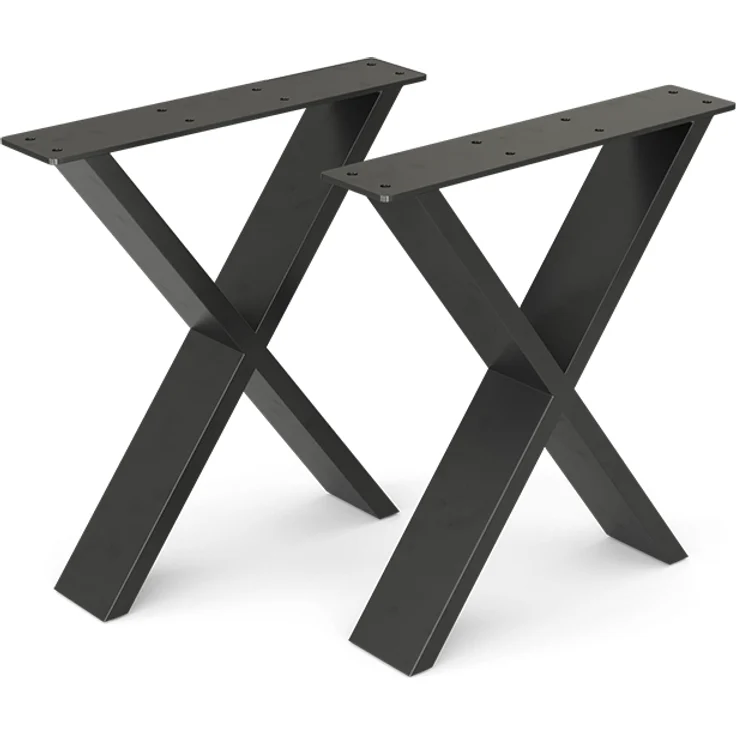 Tischbeine Schwarz 40 x 42 cm X-Form Vicco – Bild 1