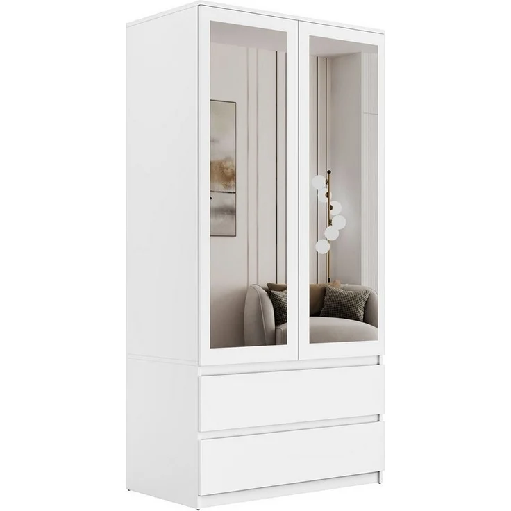 Lookway Kleiderschrank HANA SS-90 mit 2 Türen und großem Spiegel – Bild 5
