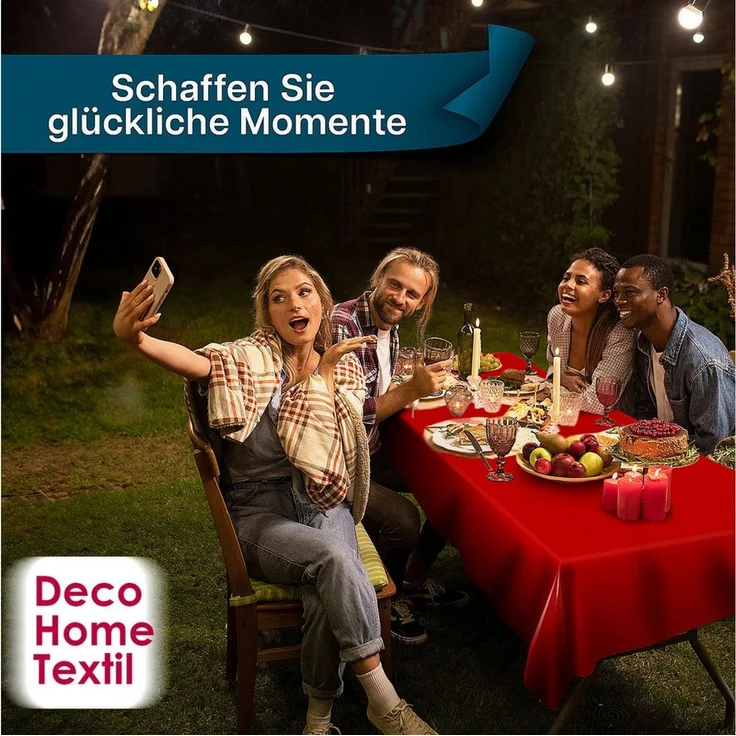 DecoHomeTextil Heimtextilmanufaktur Tischdecke Partytischdecke Lackfolie Rechteckig 100x250 cm abwaschbar – Bild 3