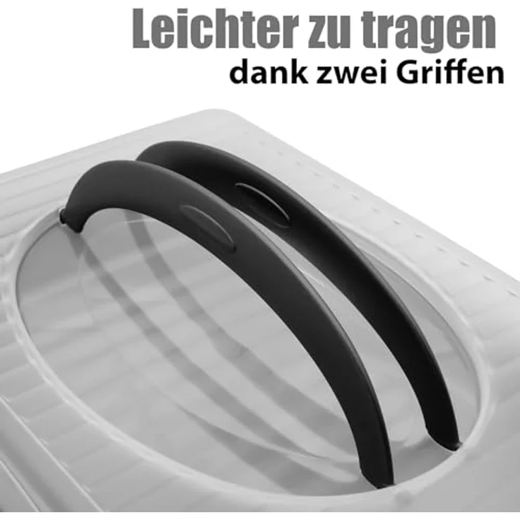 BigDean 2 Stück Kuchen Transportbox mit 2 Tragegriffen Rechteckig ideal für Blechkuchen – Muffin Transportbox Made in Germany – Bild 6