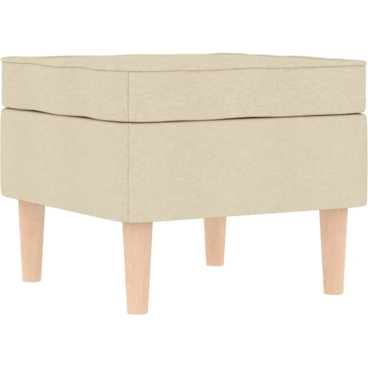 vidaXL Sessel mit Fußhocker Creme Stoff 3307996 – Bild 8