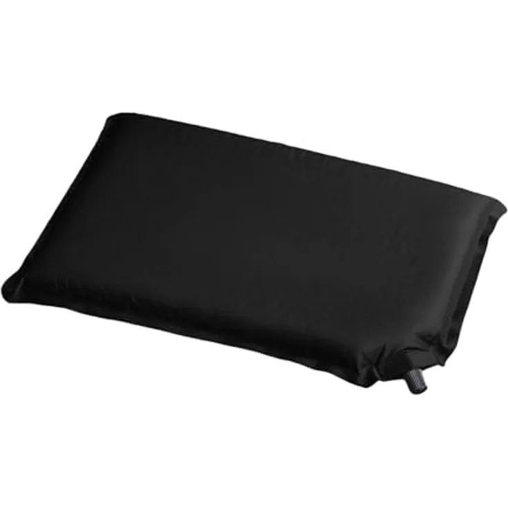 HAC24 Reisekissen Outdoor Sitzkissen Camping Kissen Sitzunterlage Stadionkissen, 1-tlg, Schwarz selbstaufblasend 37x28,5 cm