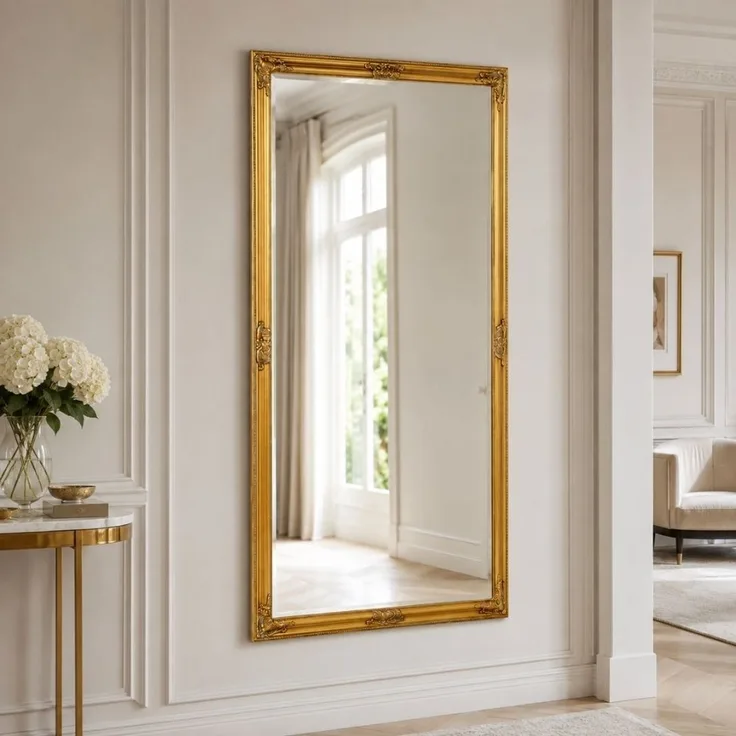 Wandspiegel BESSA 180x100cm Antik-Gold Barock Design Spiegel Pompös Facette