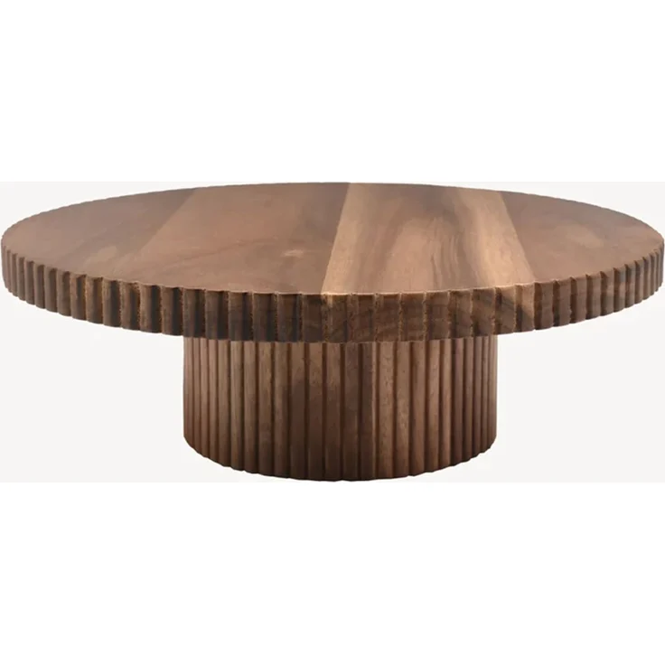 Akazie Stripe Tortenplatte mit Fuß aus Akazienholz - ø30 x 10 cm – Bild 1