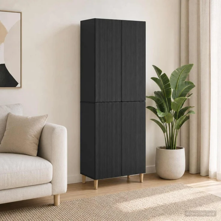 vidaXL Schrankset 2 stk. Schwarz Holzwerkstoff 3416539 – Bild 1