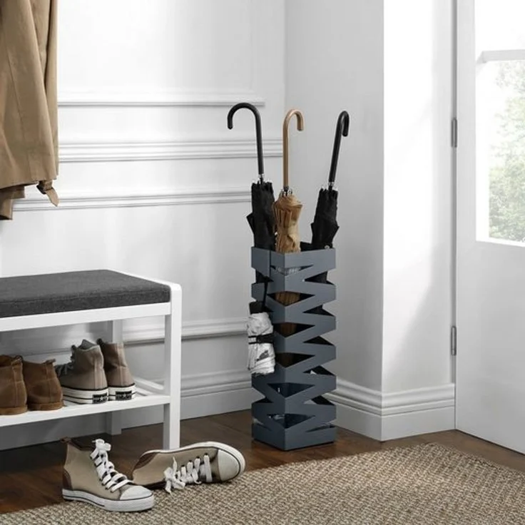 Songmics Regenschirmständer, Metall Anthrazit, 15,5 x 15,5 x 49 cm – Bild 3