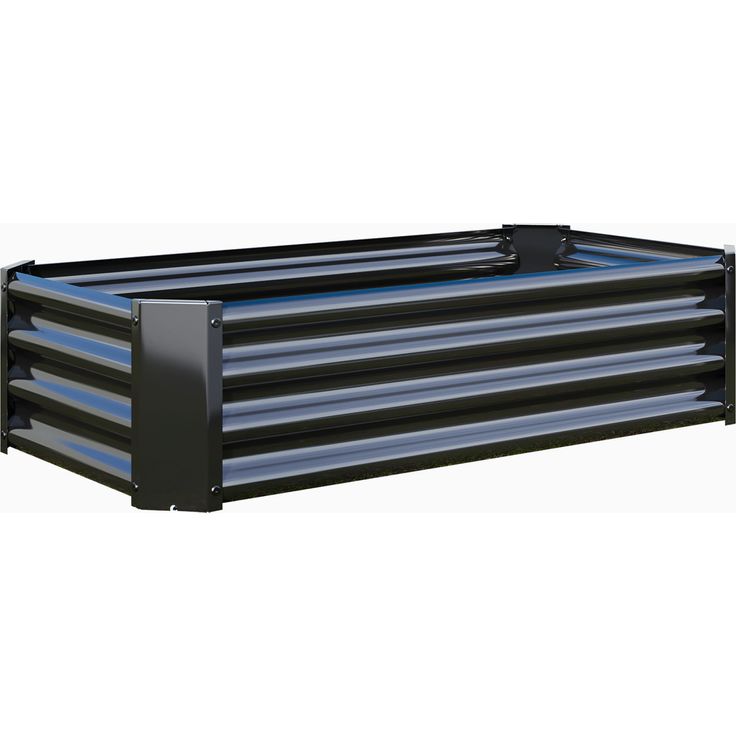 Homerecommend Hochbeet 120x60x30 cm, Gartenbett und Pflanzenkasten aus verzinktem Stahl, für Gemüse und Kräuter, Silber – Bild 10
