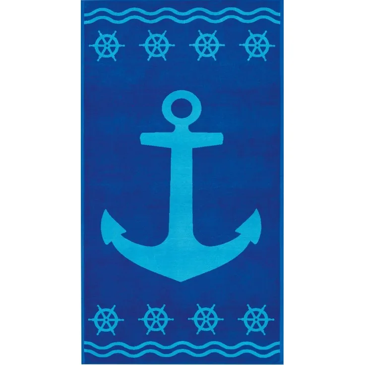 Delindo Lifestyle Strandtuch Tropical "Anker", Ägyptische Baumwolle (1-St), Jacquard-gewebtes Motiv XXL