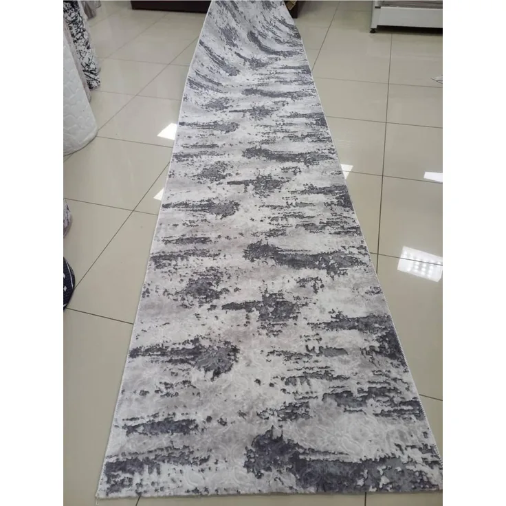 Gel-Läufer mit rutschfester Rückseite 80 x 350 cm Baumwolle Grau 88781751 [en. casa]