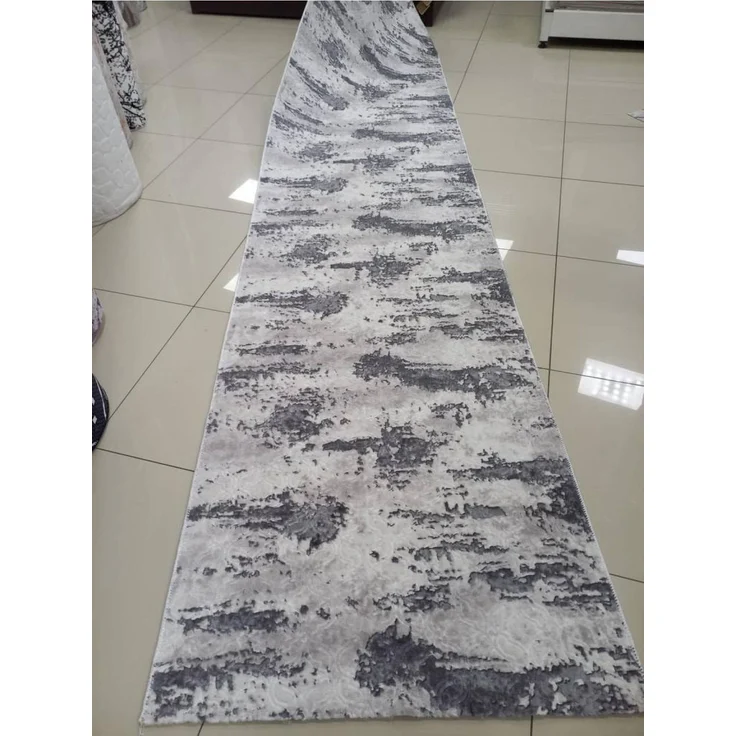 Gel-Läufer mit rutschfester Rückseite 80 x 350 cm Baumwolle Grau 88781751 [en. casa] – Bild 1