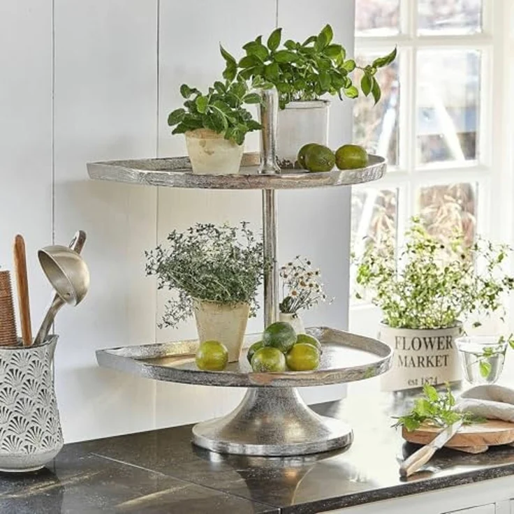 Mirabeau Etagere Etagere Quiralen antiksilber, Aluminiumguss – Bild 3