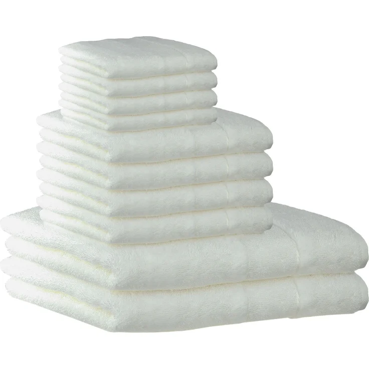 CAWÖ Handtuch Set, 10-tlg. - Noblesse2, 2x Duschtuch, 4x Handtuch, 4x Gästetuch Weiß Set – Bild 1