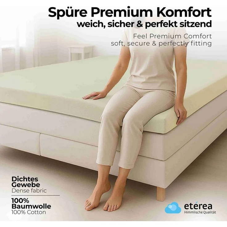 etérea Himmlische Qualität Spannbettlaken etérea Comfort Jersey Topper Spannbettlaken, Jersey, Gummizug: rundum, (1 Stück) – Bild 1