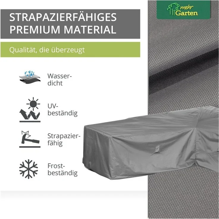 mehr Garten Gartenmöbel-Schutzhülle Premium, Premium Abdeckung für Eck-Loungegruppe, Ottomane Links: 237(B)x175(T)x – Bild 3