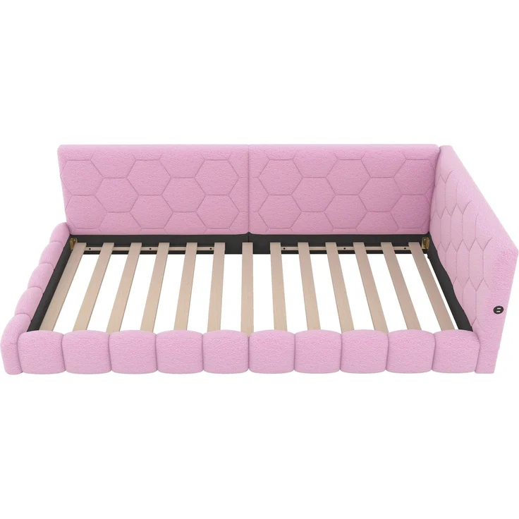 Schlafsofa mit Bettfunktion und Lattenrost, 90x200 cm, Polsterbett, Einzelbett, Jugendbett, Bezug aus Vlies – Bild 7