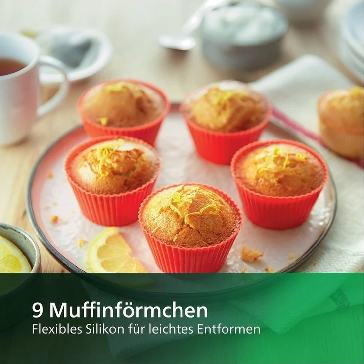 Philips Backblech HD9957/00 für Airfryer XXL 5000er Serie, inkl. 9 Silikon-Muffinförmchen, spülmaschinenfest – Bild 3