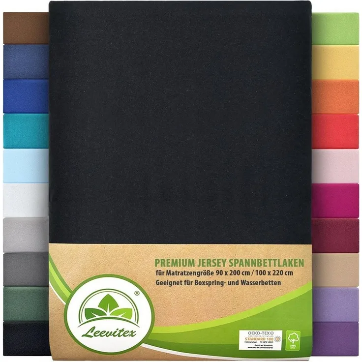 leevitex® Spannbettlaken Spannbettlaken Premium Elasthan, Gummizug: rundum, blickdicht, Anti-Pilling, 97% Baumwolle, 3% Elasthan, 40 cm Steg