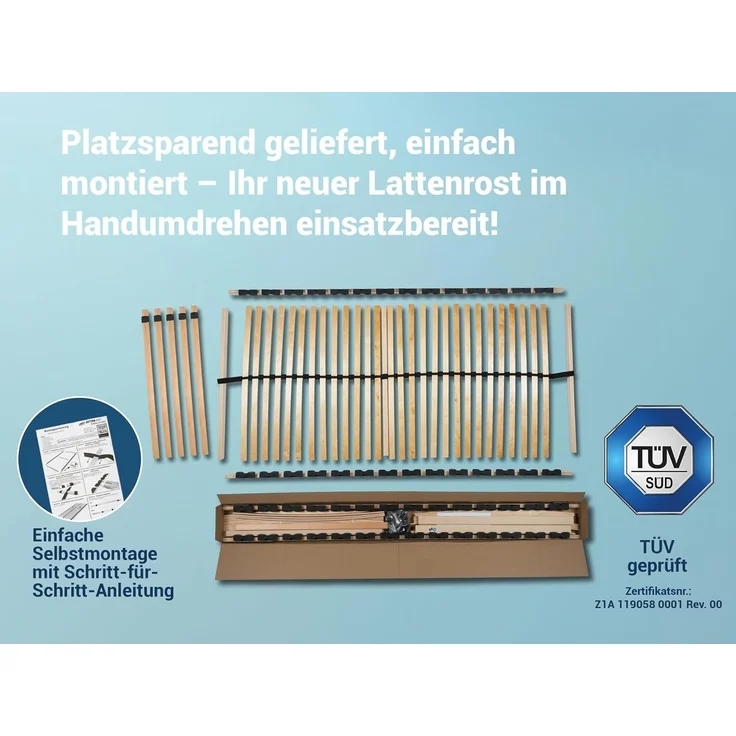 Matratzenset Betten-ABC KSP-500, 100 x 220 cm, H3 + Lattenrost Max 1 NV MZV – Bild 5