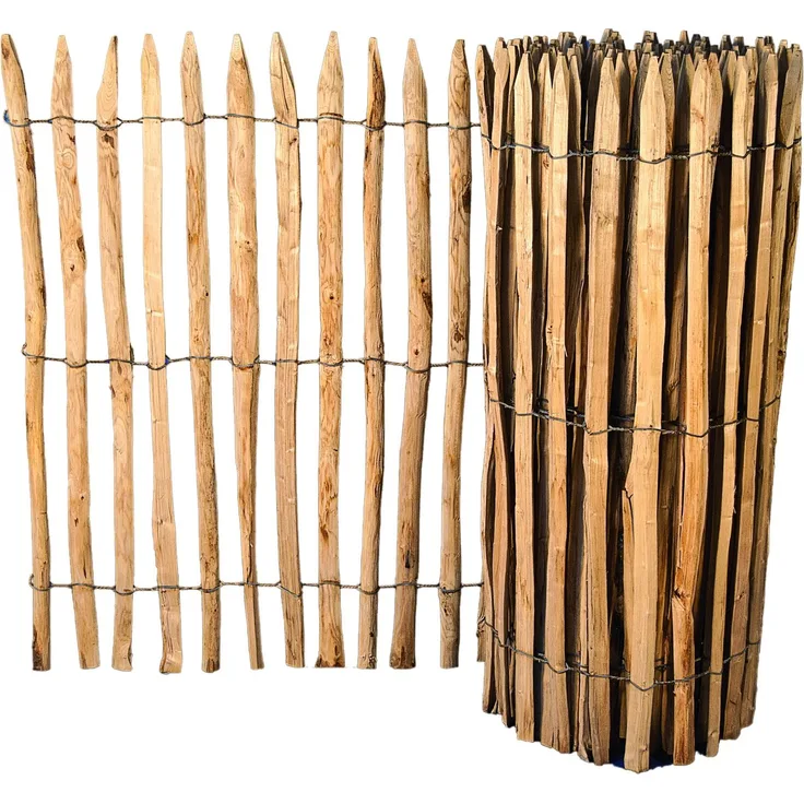 Staketenzaun 0,9x5m Abstand 4-5cm Gartenzaun Holzzaun Rollzaun Gartenteich Zaun