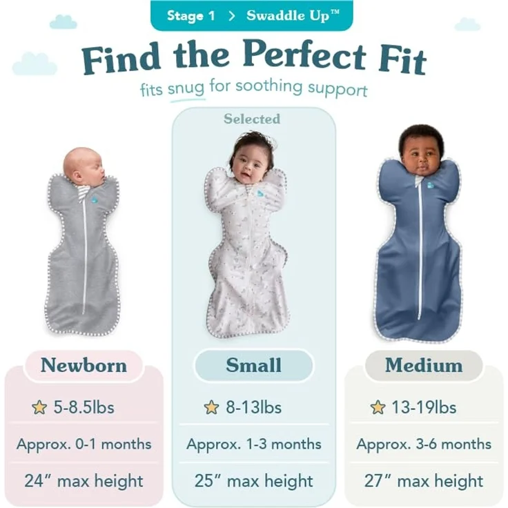 Love To Dream Unisex-Baby Swaddle Up Pucktuch, Denim, Small (3.5-6kg) – Bild 3