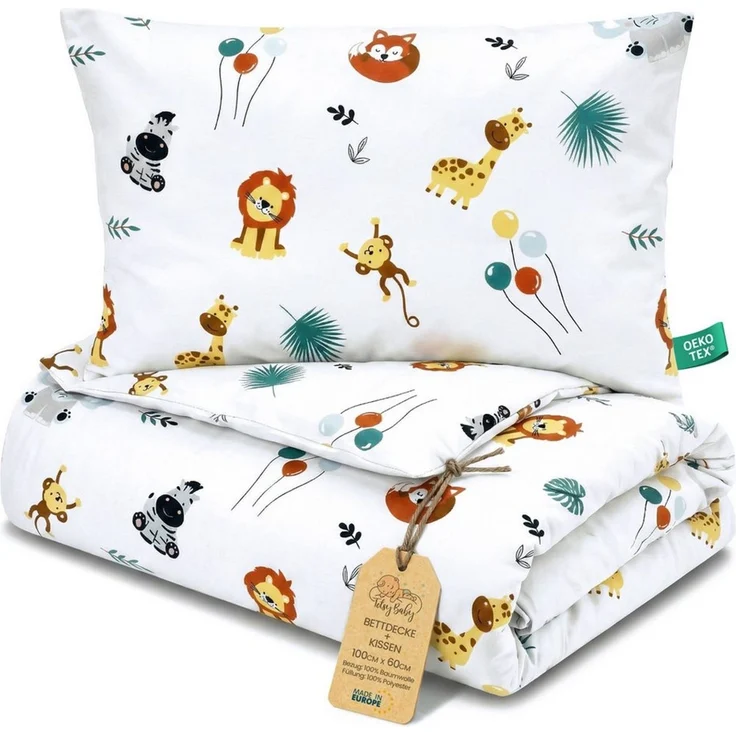 Totsy Baby Babybettwäsche Kinder Bettdecke ohne Bezug – Baby Decke und Kissen Set aus Baumwolle – Bild 1