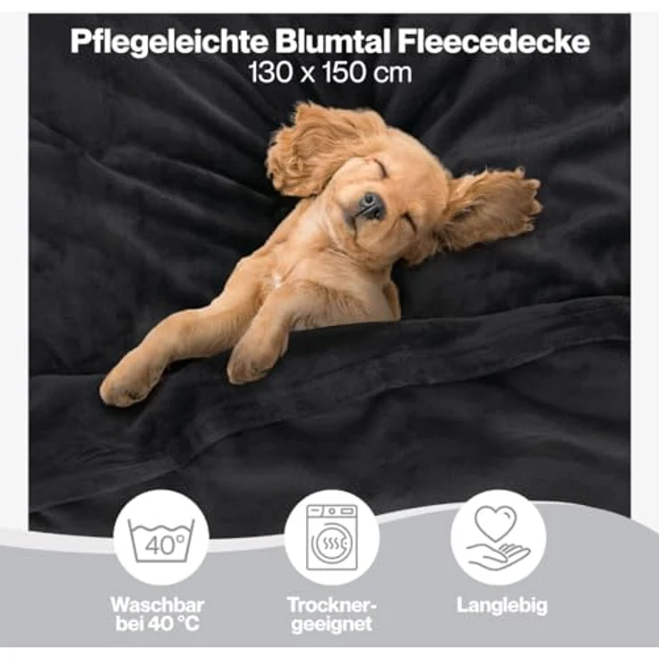Wohndecke Kuschelige Fleecedecke, Oeko-Tex zertifizierte Decke, Blumtal – Bild 3