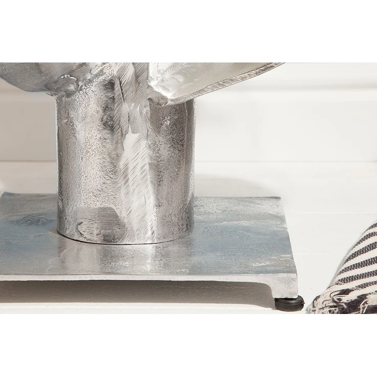 Design Couchtisch ELICA 80cm silber Aluminium Schiffsschraube Maritim Glasplatte – Bild 7