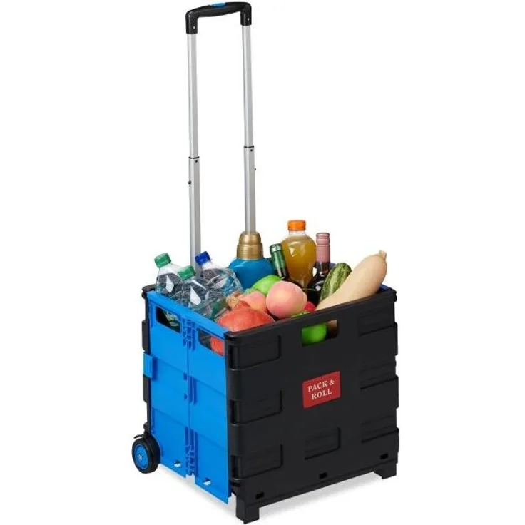 2x Einkaufstrolley klappbar blau 10031343