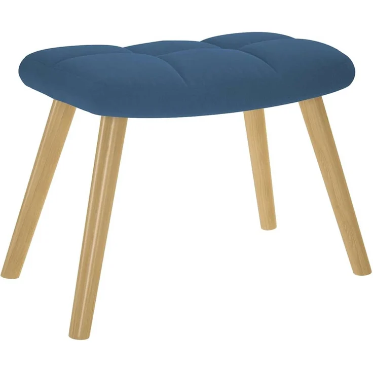 vidaXL Schaukelstuhl mit Fußhocker Blau Stoff 4016808 – Bild 4