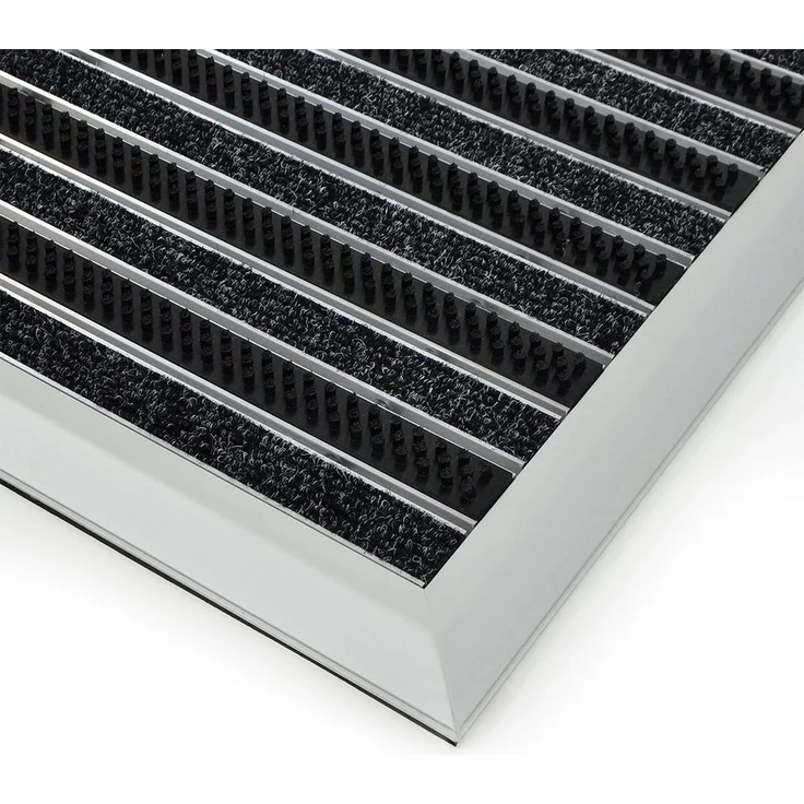 Floordirekt Fußmatte Alu-Türmatte Optimum Mat Textilfaser-Rips Bürsten, Rechteckig, Höhe: 20 mm – Bild 2