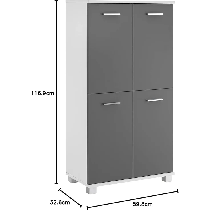 Schildmeyer Highboard Lumo 135345, weiß/basaltgrau – Bild 3