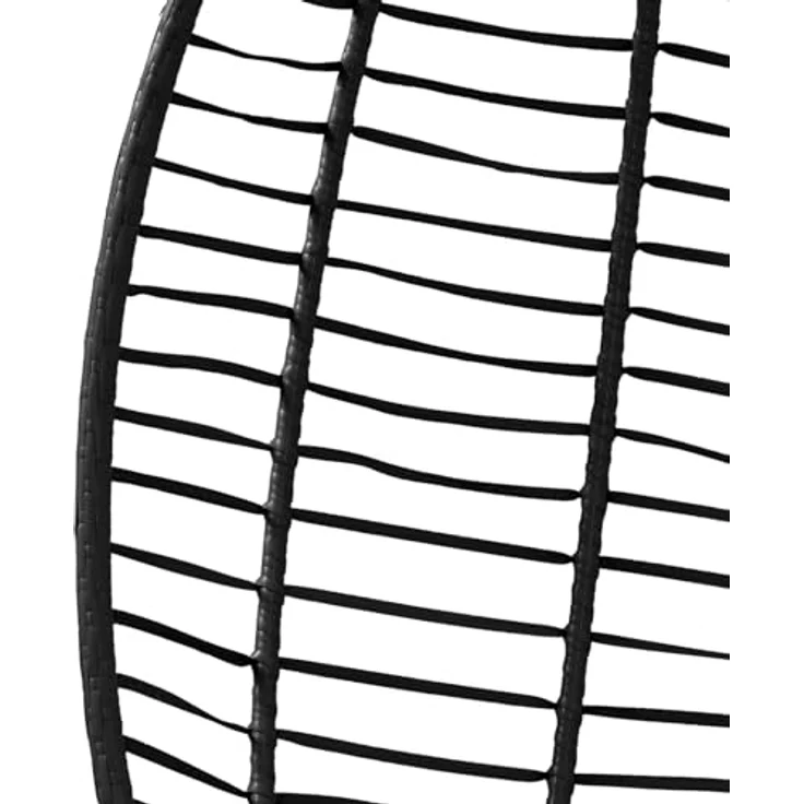 SVITA Svita Belly Hängesessel, Schwarz, Polyrattan, 90x200x100 cm, klappbar, pulverbeschichtetes Stahlgestell – Bild 8