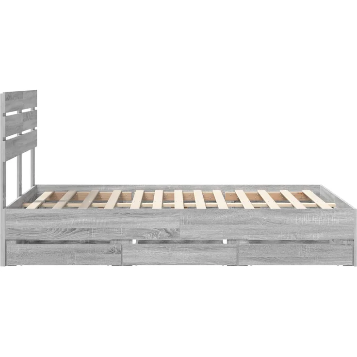 vidaXL Bettrahmen Graues Sonoma 120x190 cm Ingenieurs Holz 3411523 – Bild 8