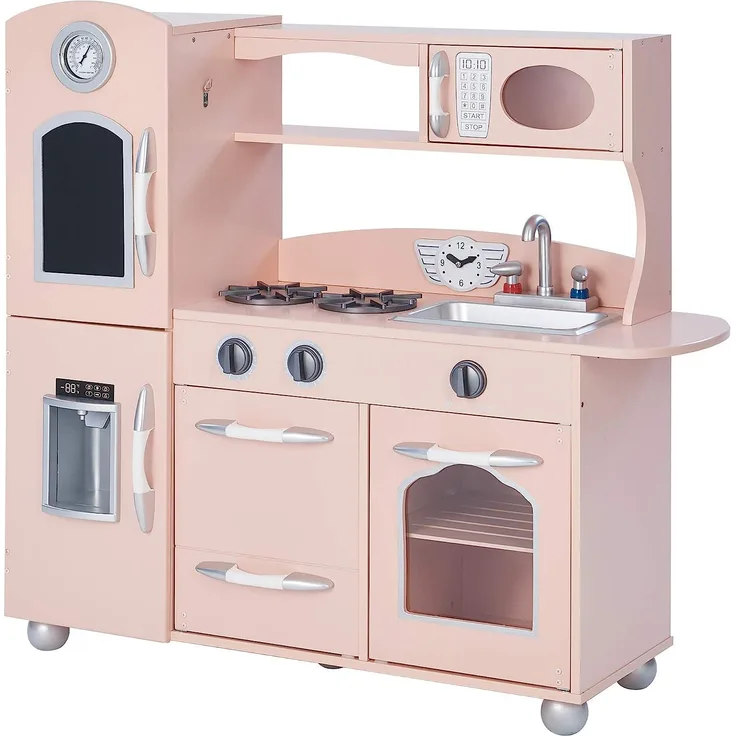 Teamson Kids Rosa Kinderküche Spielküche Kinderspielküche Holzküche TD-11414P