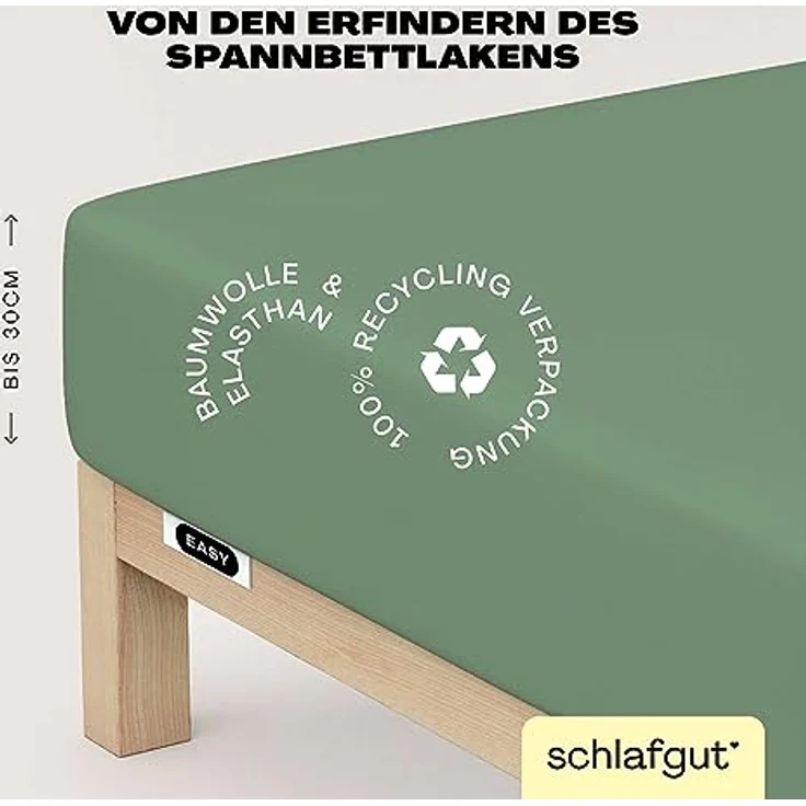 Adam Matheis Spannbettlaken EASY Jersey BL 160x200 cm grün Spannbetttuch Bettlaken Spannlaken – Bild 4