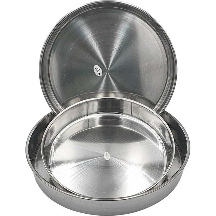 Almina Backofenblech 28/32/36 cm 3er-Set Edelstahl Backblech Backform Blech Tepsi – Bild 2