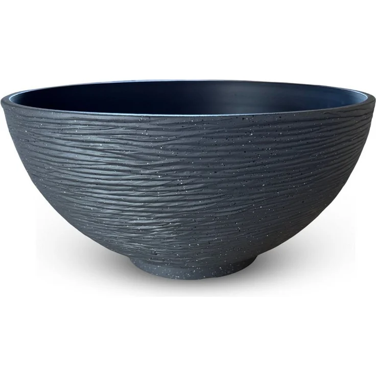 matches21 HOME & HOBBY Blumentopf Große Pflanzschale für draussen in 45x23 cm Steinoptik anthrazit (1 St), Wetterfeste Deko-Schale als Blumenschale Brunnenschale – Bild 5