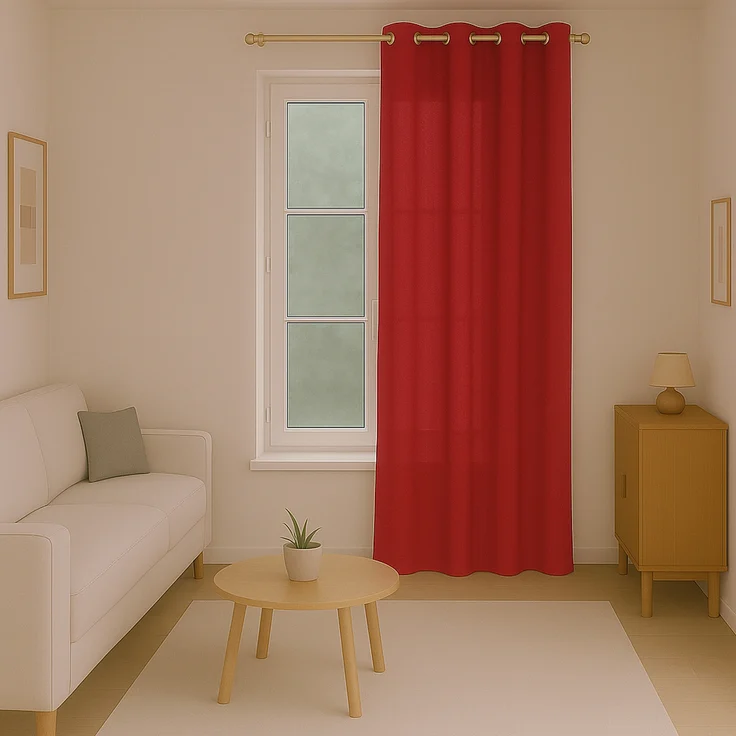 Bestlivings Blickdichte, Gardine mit Ösen, in vielen Größen und Farben Rot 140x245 cm – Bild 3
