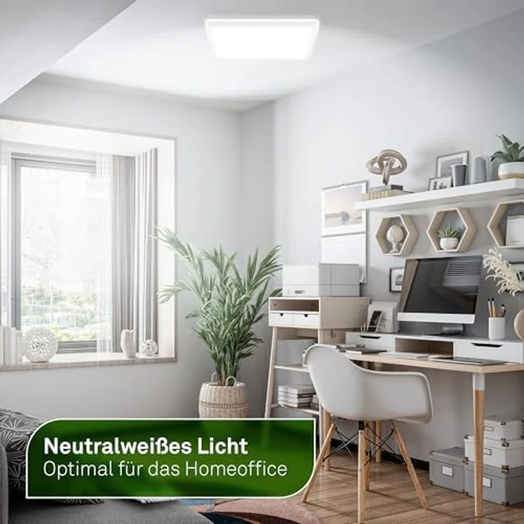 BRILONER - EEK A LED Panel Effizient mit 11W bei 2400lm, ca. 50.000h Licht, flach, CCT, indirektes Licht, LED Lampe, Deckenleuchte, Wohnzimmerlampe, Deckenlampe, Flur, 29,3 x 29,3 x 3 cm, Weiß – Bild 4
