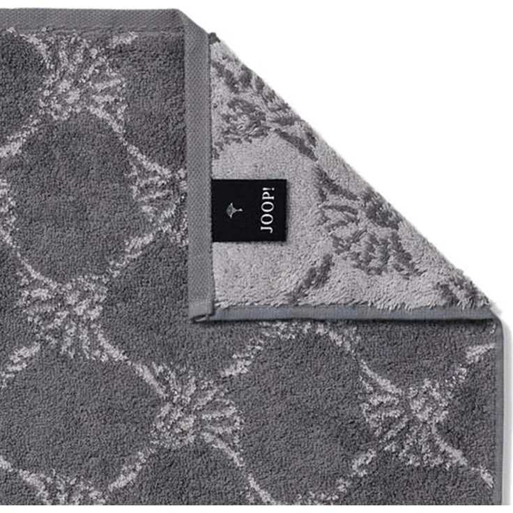 JOOP! Gästetuch Classic Frottierkollektion, 3er Pack - Walkfrottier Anthrazit Cornflower 30x50cm – Bild 3
