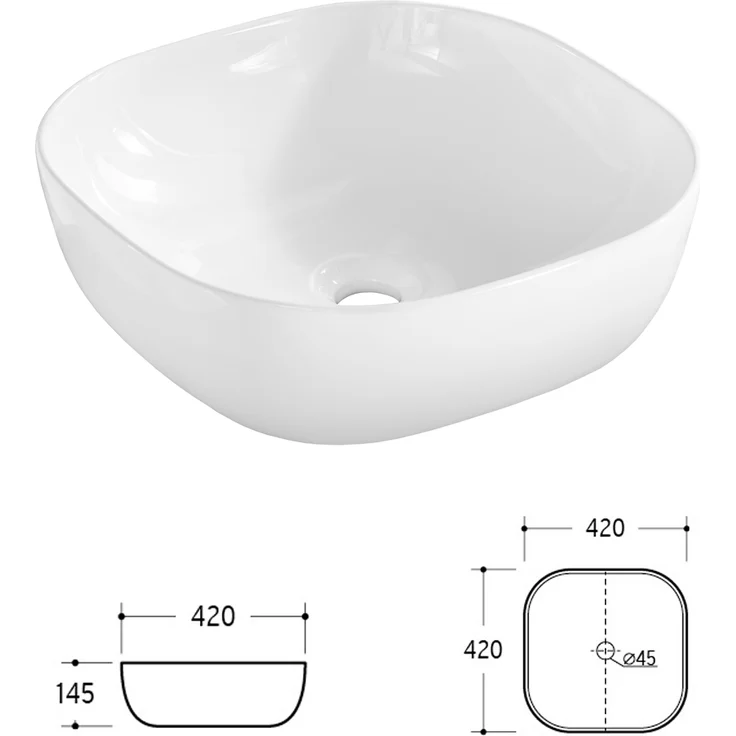 Waschtischunterschrank 80cm mit Keramik-Aufsatzbecken TOSKANA-56 in Wotaneiche B/H/T ca. 81/74,5/46 cm – Bild 4