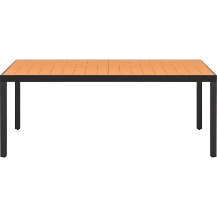 Gartentisch, Balkontisch, Küchentisch Braun 185 x 90 x 74 cm Aluminium und WPC – Bild 2