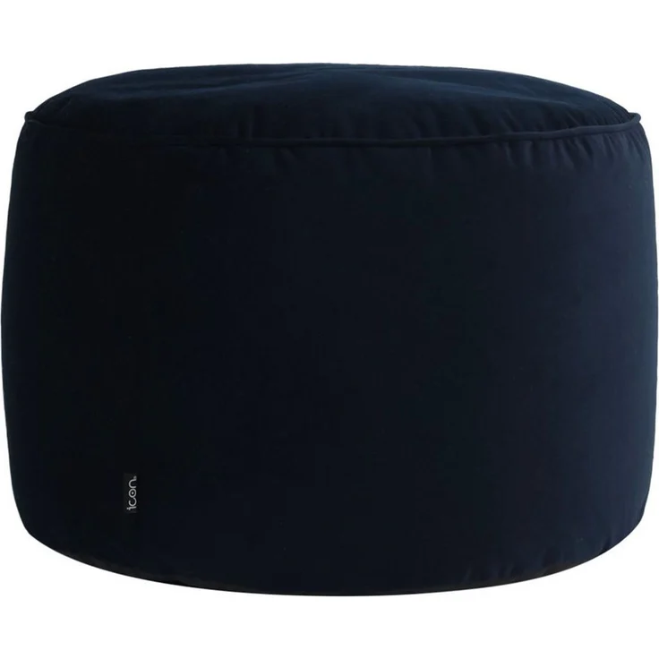 Icon Milano Hocker, Dunkelblau, Flauschiger Samt Stoff, Samt Sitzsack, Sitzpuff Hocker mit Füllung, Fußhocker für das Wohnzimmer, Deko Wohnzimmer – Bild 5