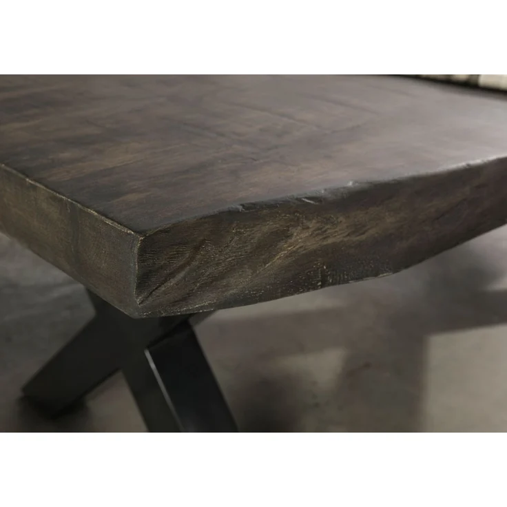 Baumtisch Mango 220x100x77 grau lackiert / X-Beine anthrazit glänzend FREEFORM 5 – Bild 6