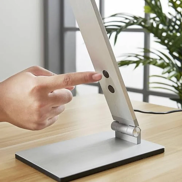 Lucande LED-Schreibtischleuchte Nicano, grau, dimmbar mit vierstufiger Helligkeitseinstellung und flexibler Ausrichtung – Bild 7