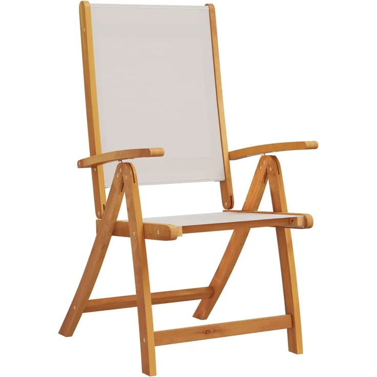 vidaXL Gartenstühle 8 Stk. Klappbar Massivholz Akazie und Textilene 3279240 – Bild 2