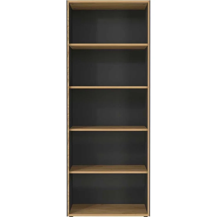 Aktenregal vito Podium, Holzwerkstoff, Schwarz, Holzfarben, 75 x 196 x 40 cm – Bild 2