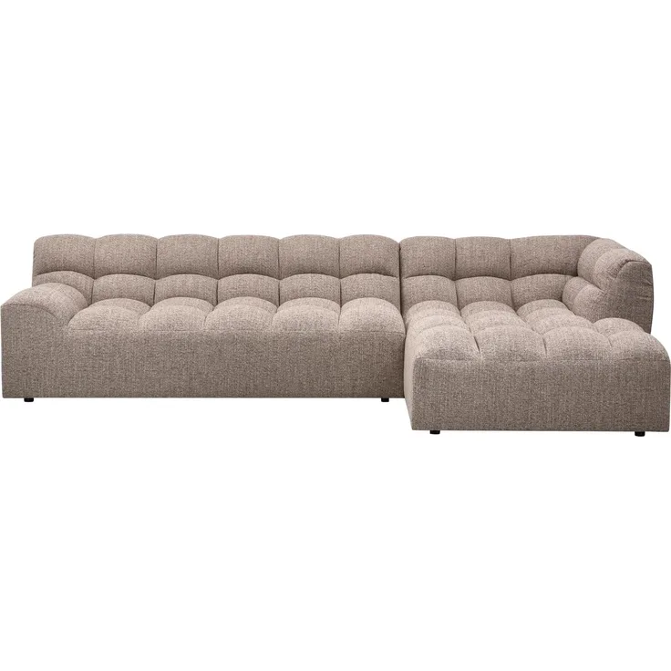Chaiselongue Allure aus Melange-Stoff Rechts, Beige