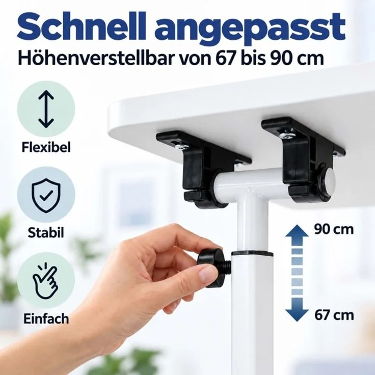 Relaxdays Laptoptisch höhenverstellbar mit Rollen – Bild 6